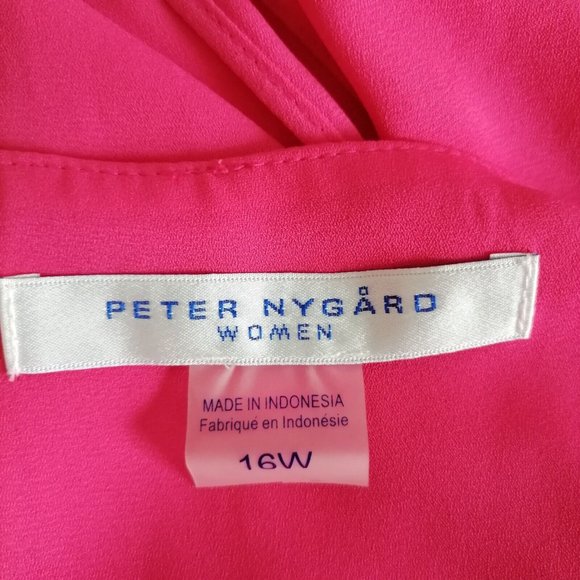 Peter Nygard Womens Pink V Neck Sleeveless Back Slit Blouse Top Plus Size 16W - Picture 5 of 7